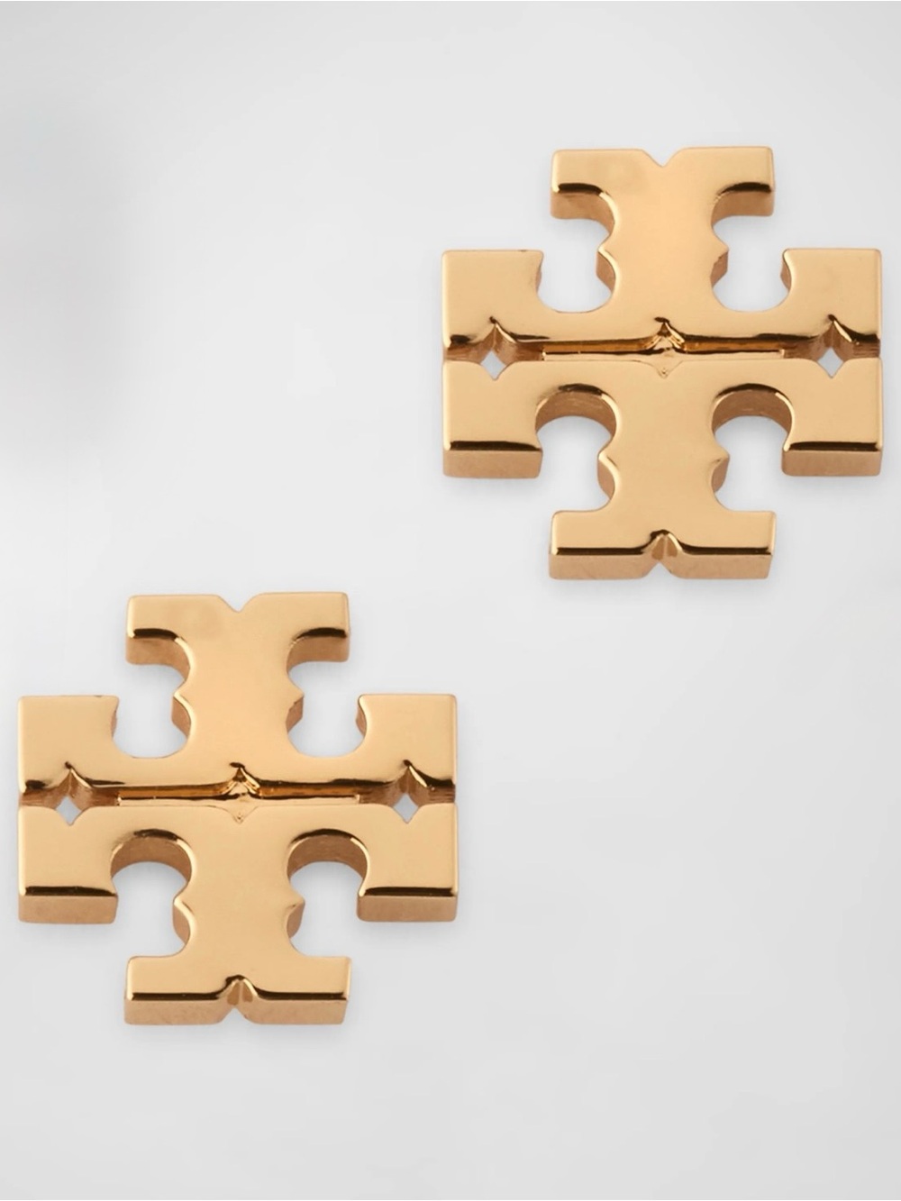 Tory Burch Polished Gold Double-T Logo Studs